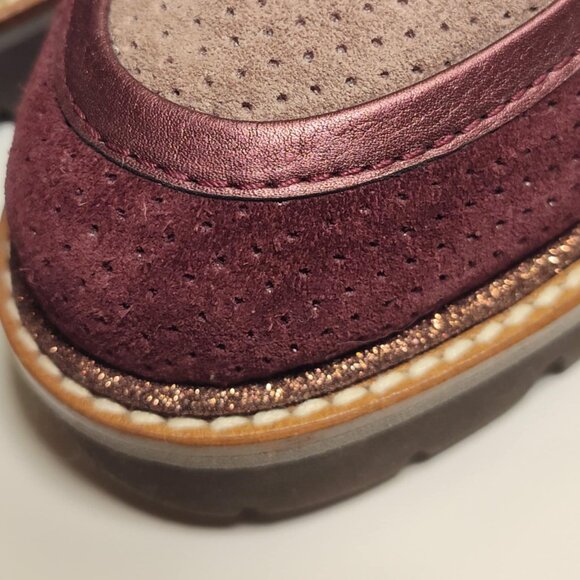 GADEA By Lodi Rhinestone Purple/Burgandy Suede Chunky Loafers, 39 8-8.5 -  NWOT - Picture 8 of 16